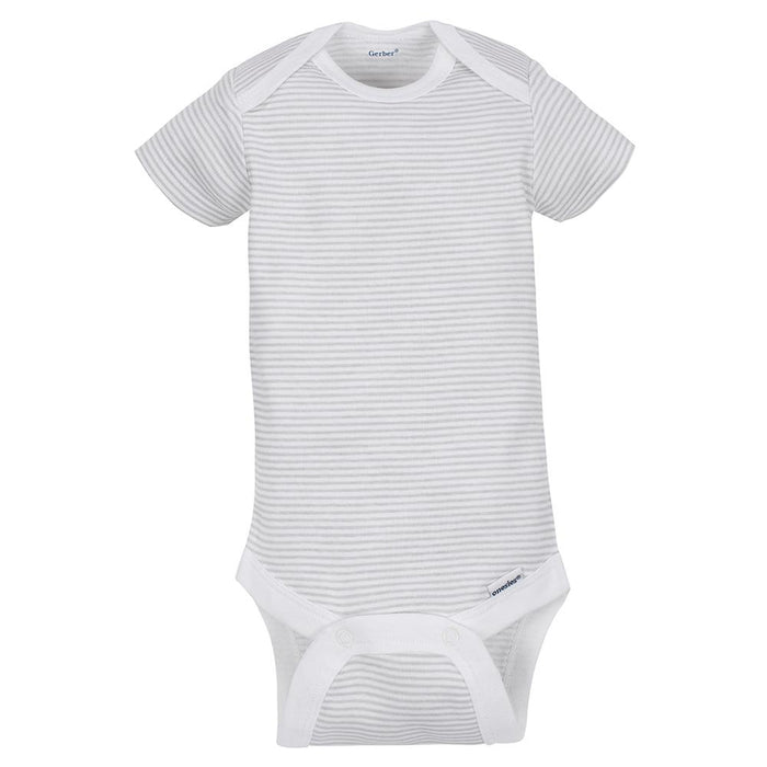 5-Pack Neutral Grey Elephant Short Sleeve Onesies® Bodysuits