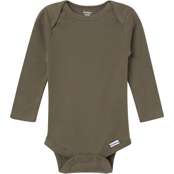 6-Pack Baby Boys Blue, Green, Brown and Yellow Long Sleeve Bodysuits onesies Gerber®