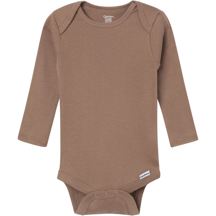 6-Pack Baby Boys Blue, Green, Brown and Yellow Long Sleeve Bodysuits onesies Gerber®