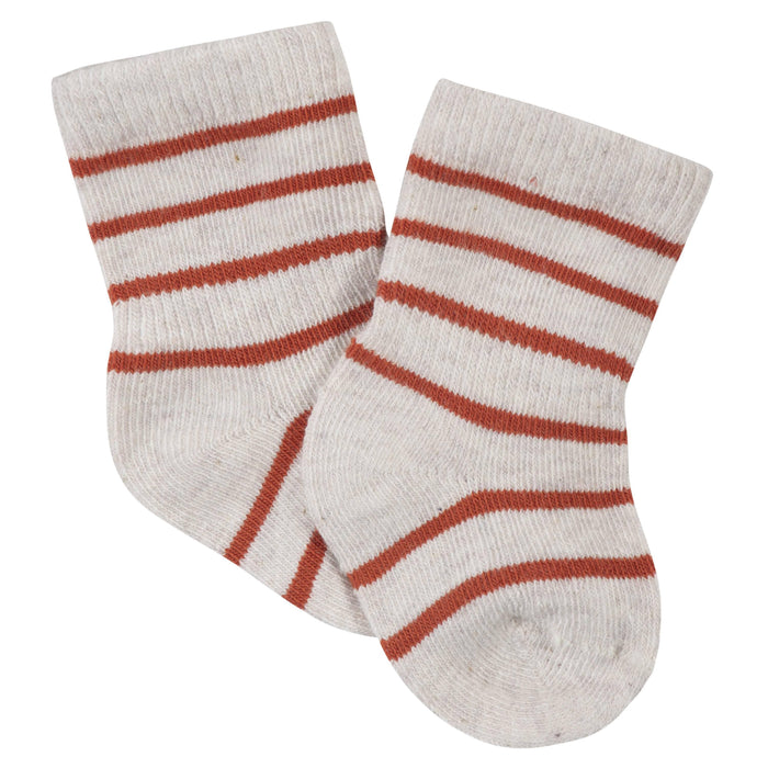 6-Pack Baby Boys Fox Wiggle-Proof™ Jersey Crew Socks-Gerber Childrenswear