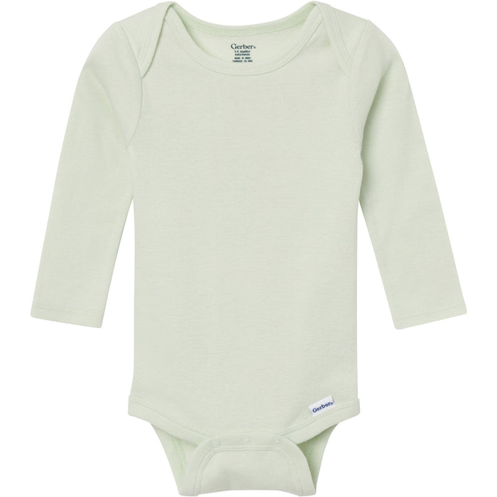 6-Pack Baby Girls Pink, Purple and Green Long Sleeve Bodysuits onesies Gerber®