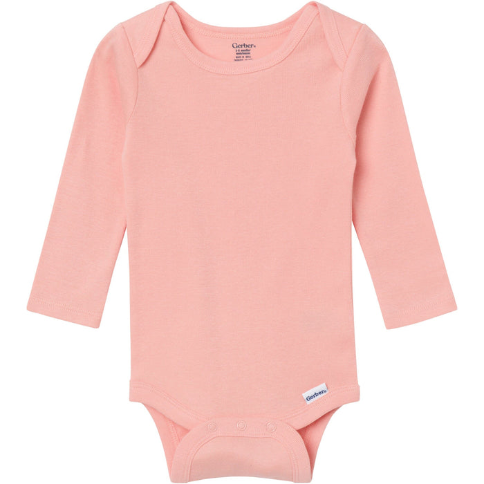 6-Pack Baby Girls Pink, Purple and Green Long Sleeve Bodysuits onesies Gerber®