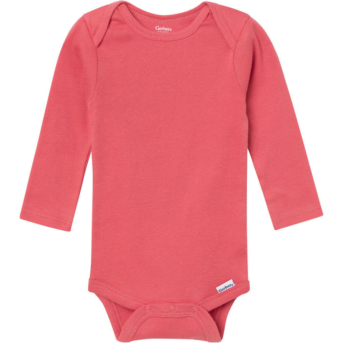 6-Pack Baby Girls Pink, Purple and Green Long Sleeve Bodysuits onesies Gerber®