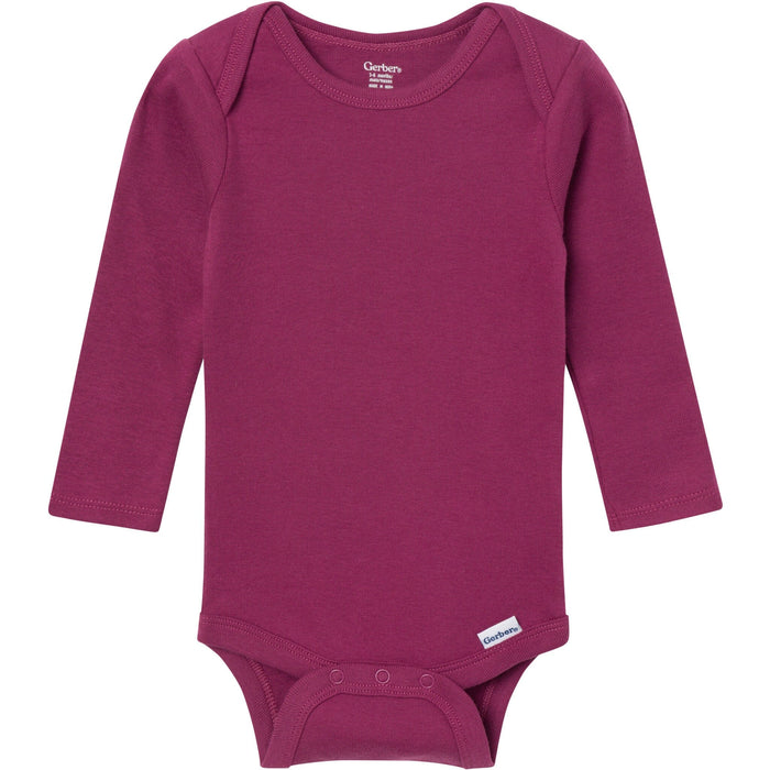 6-Pack Baby Girls Pink, Purple and Green Long Sleeve Bodysuits onesies Gerber®