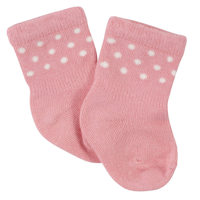 6-Pack Baby Girls Princess Wiggle-Proof™ Jersey Crew Socks-Gerber Childrenswear