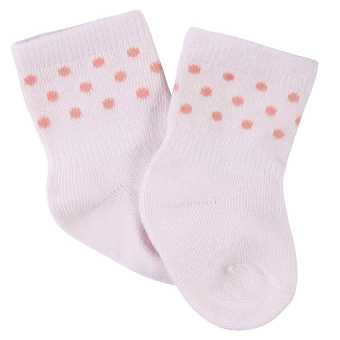 6-Pack Baby Girls Princess Wiggle-Proof™ Jersey Crew Socks-Gerber Childrenswear