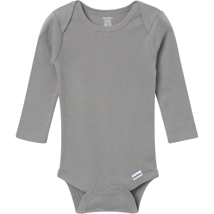 6-Pack Baby Neutral Gray, Black and Brown Long Sleeve Bodysuits onesies Gerber®