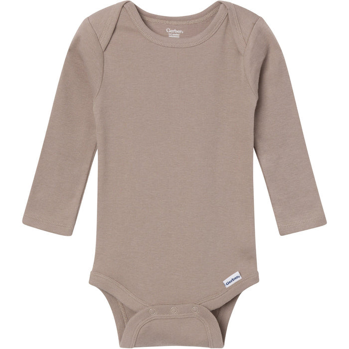 6-Pack Baby Neutral Gray, Black and Brown Long Sleeve Bodysuits onesies Gerber®