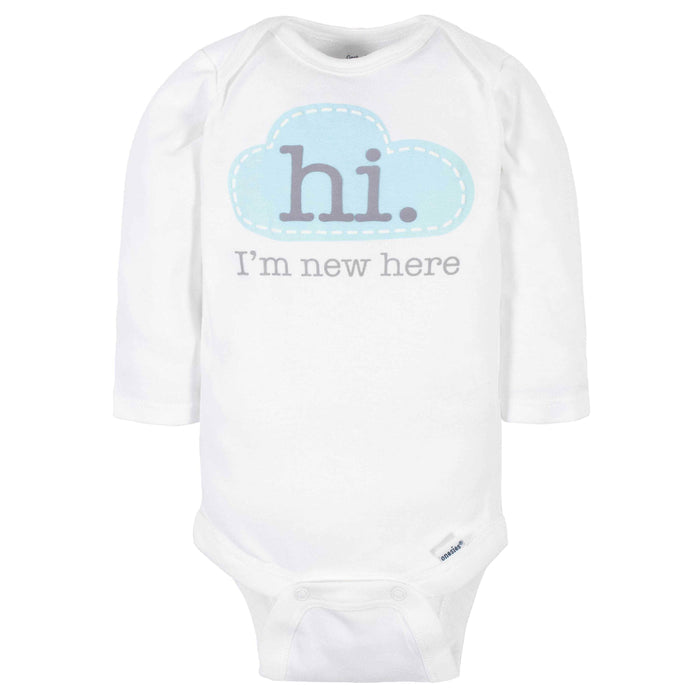 6-Pack Baby Neutral Words Long Sleeve Onesies® Bodysuits-Gerber Childrenswear