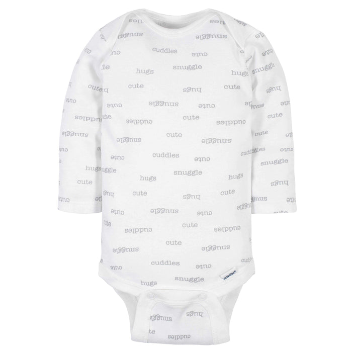 6-Pack Baby Neutral Words Long Sleeve Onesies® Bodysuits-Gerber Childrenswear