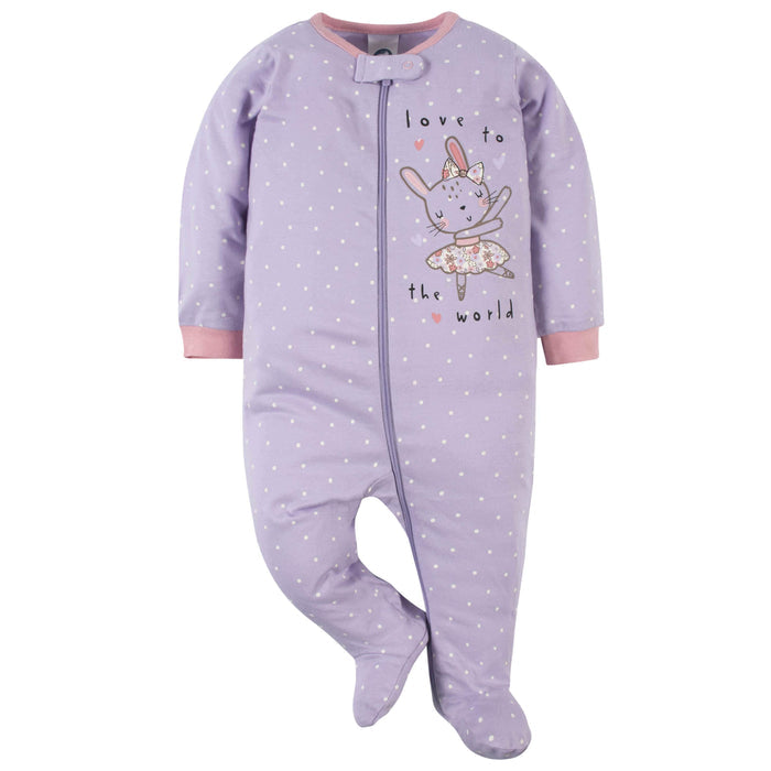 6-Piece Baby Girls Bunny Ballerina Onesies® Bodysuit and Sleep 'N Play Set-Gerber Childrenswear