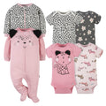 6-Piece Baby Girls Leopard Onesies® Bodysuit and Sleep 'N Play Set-Gerber Childrenswear