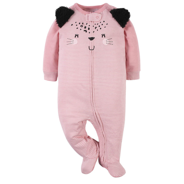 6-Piece Baby Girls Leopard Onesies® Bodysuit and Sleep 'N Play Set-Gerber Childrenswear