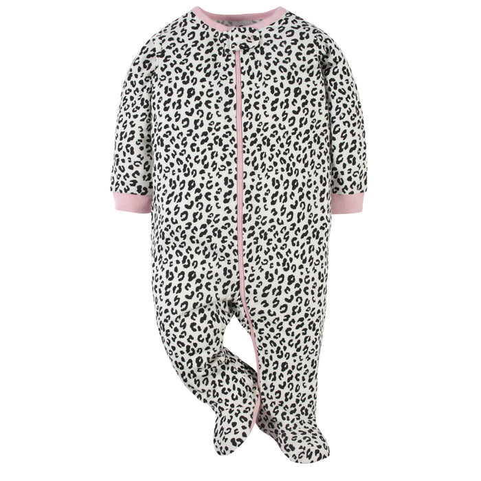 6-Piece Baby Girls Leopard Onesies® Bodysuit and Sleep 'N Play Set-Gerber Childrenswear