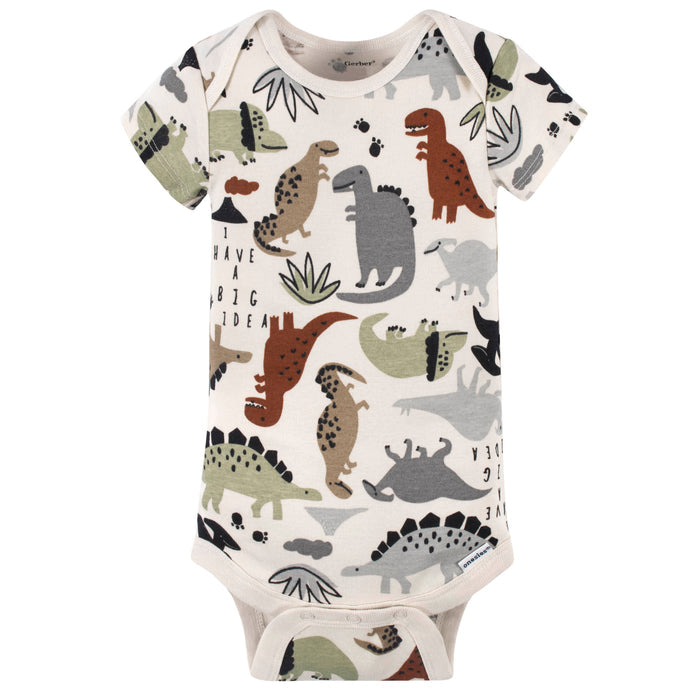 8-Pack Baby Boys Dino Short Sleeve Onesies® Bodysuits-Gerber Childrenswear