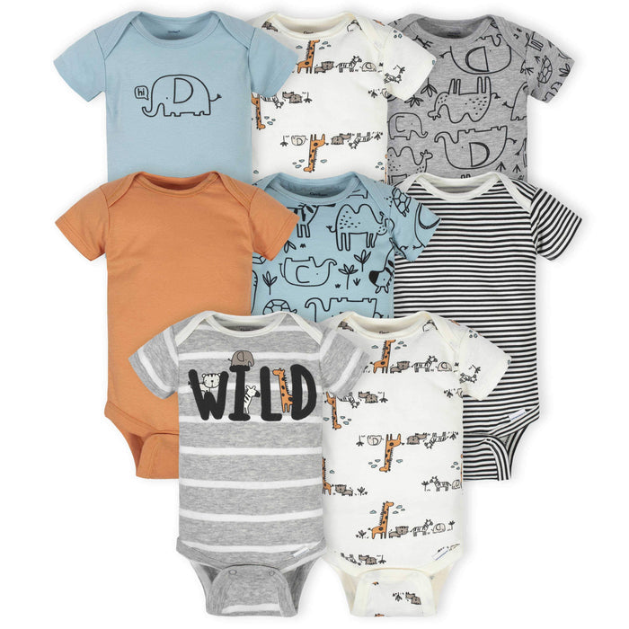 8-Pack Baby Boys Jungle Short Sleeve Onesies® Bodysuits-Gerber Childrenswear