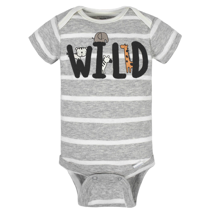 8-Pack Baby Boys Jungle Short Sleeve Onesies® Bodysuits-Gerber Childrenswear