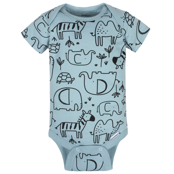 8-Pack Baby Boys Jungle Short Sleeve Onesies® Bodysuits-Gerber Childrenswear