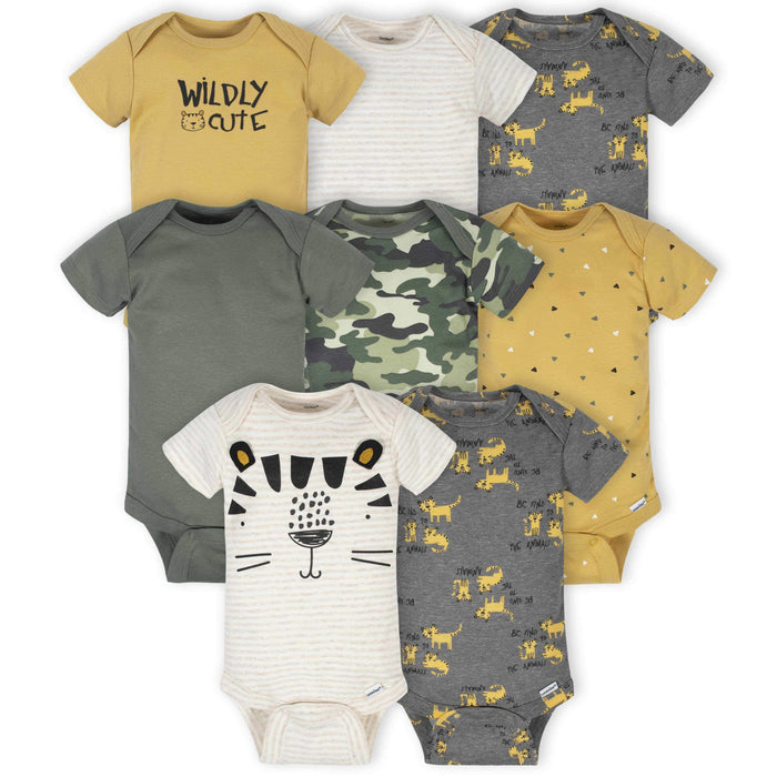 8-Pack Baby Boys Tiger Short Sleeve Onesies® Bodysuits-Gerber Childrenswear