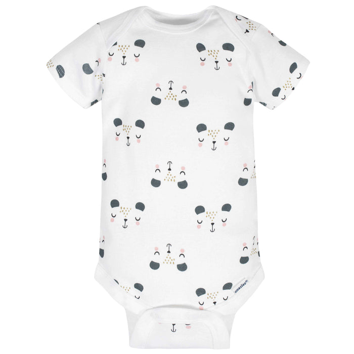 8-Pack Baby Girls Bear Short Sleeve Onesies® Bodysuits-Gerber Childrenswear