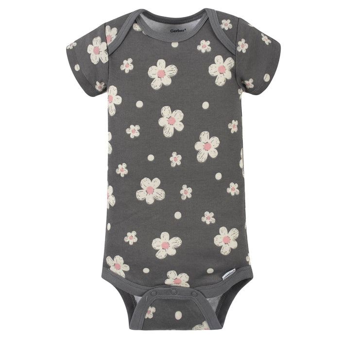8-Pack Baby Girls Leopard Short Sleeve Onesies® Bodysuits-Gerber Childrenswear