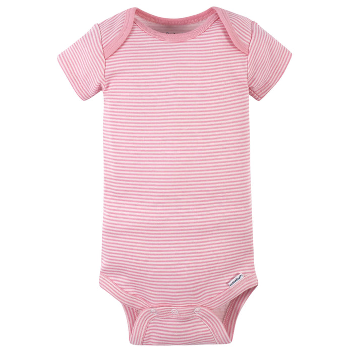 8-Pack Baby Girls Leopard Short Sleeve Onesies® Bodysuits-Gerber Childrenswear