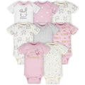 8-Pack Baby Girls Princess Short Sleeve Onesies® Bodysuits-Gerber Childrenswear