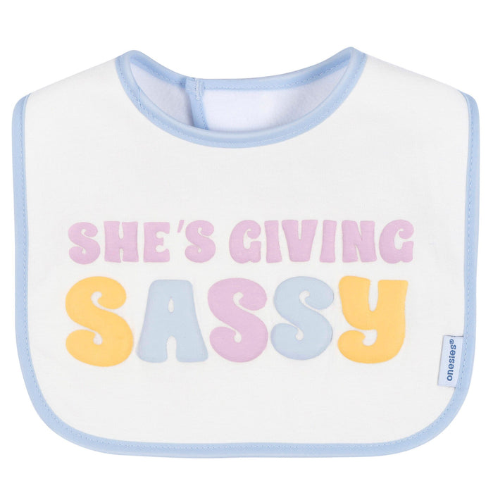 8-Pack Baby Girls Super Happy Drooling Bibs bibs Gerber®