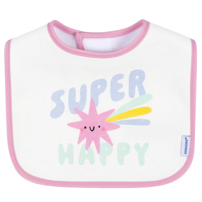 8-Pack Baby Girls Super Happy Drooling Bibs bibs Gerber®