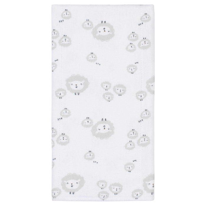 Gerber® 8-Pack Baby Neutral Sheep Flannel Burp Cloths-Gerber Childrenswear