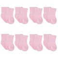 8-Pack Baby & Toddler Light Pink Wiggle-Proof™ Jersey Crew Socks-Gerber Childrenswear