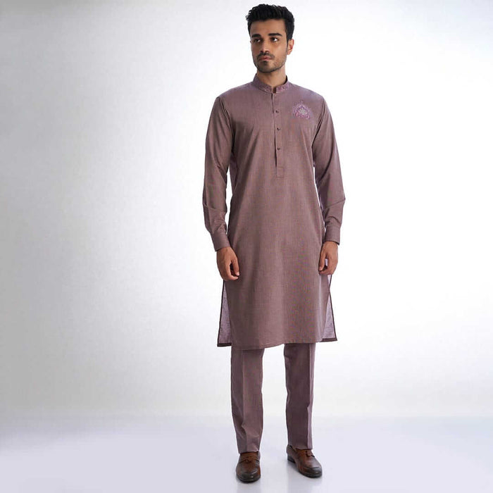 Mauve Men  kurta and drawstring trousers