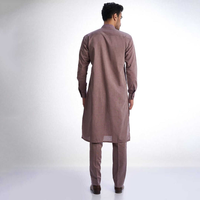 Mauve Men  kurta and drawstring trousers
