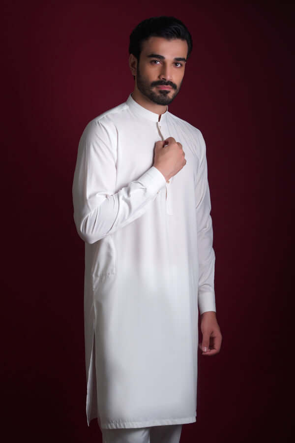 A.I Premium - Supima Cotton blended White Kurta with Pyjama/Pants