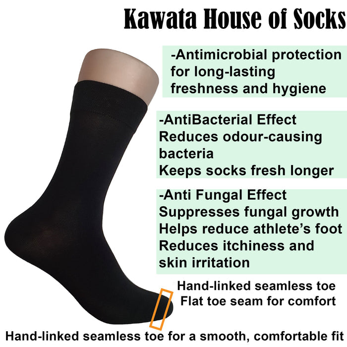 Anti-Microbial Mid Calf Plain Business Socks | Anti Bacterial and Anti Fungal Office Socks