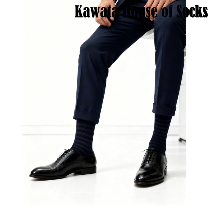 Anti-Microbial Mid Calf Striped Business Socks | Anti Bacterial and Anti Fungal Office Socks