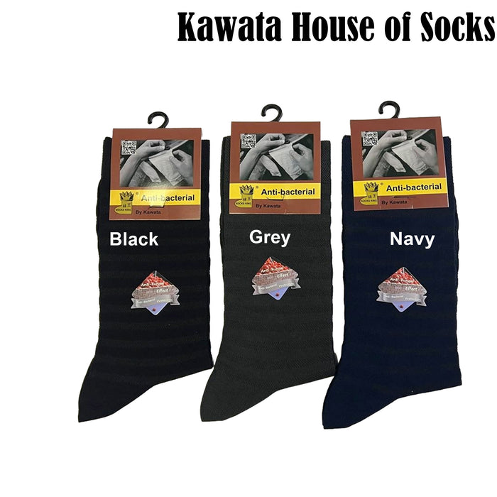 Anti-Microbial Mid Calf Striped Business Socks | Anti Bacterial and Anti Fungal Office Socks