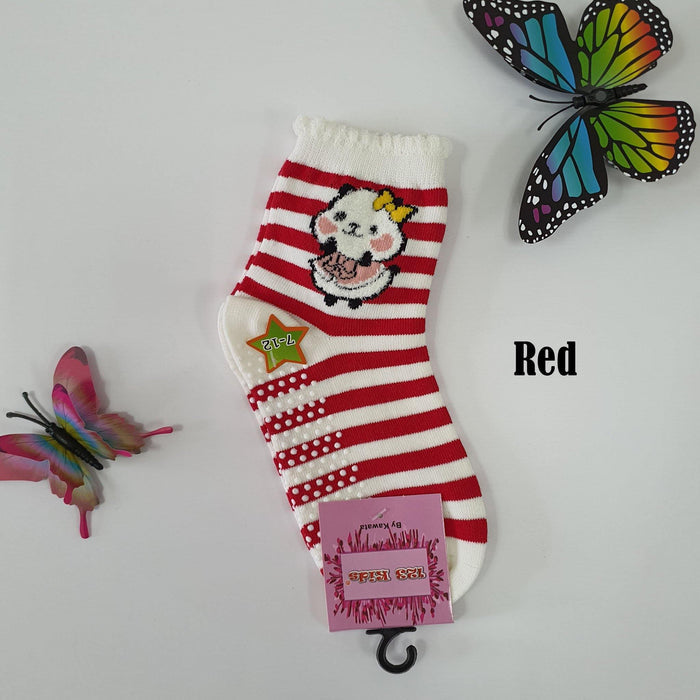 Anti Slip Panda Quarter Socks - Kawata House of Socks