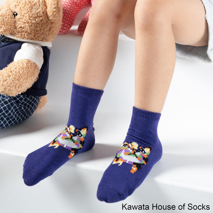 Anti-Slip Quarter Artistic Cat Socks - Kawata House of Socks