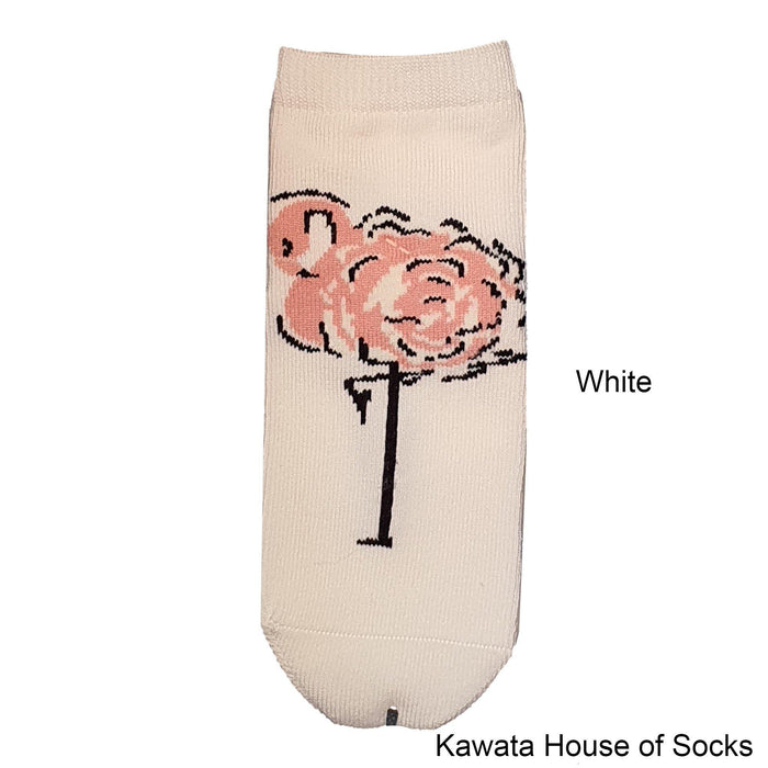 Anti-Slip Quarter Flamingo Socks - Kawata House of Socks