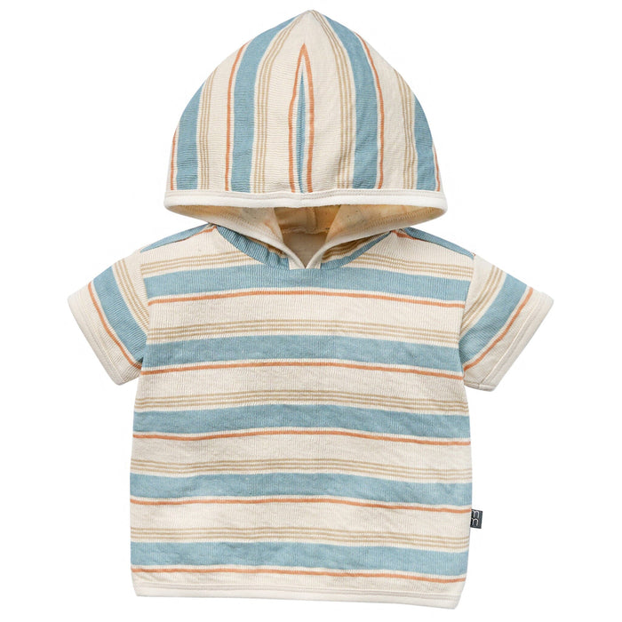 Baby Boys Beige Stripe Short Sleeve Hooded Top Tops Modern Moments™ by Gerber®