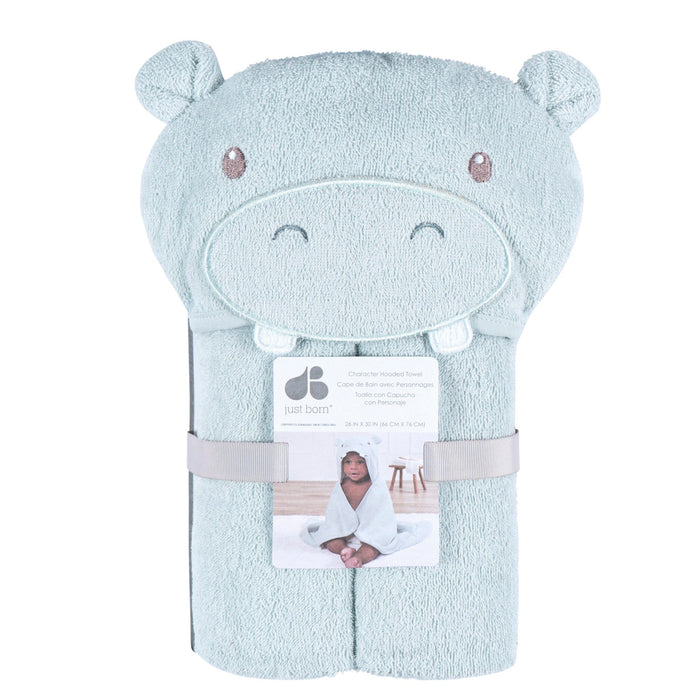 Baby Boys Blue Hippo Character Towel Bath Gerber®