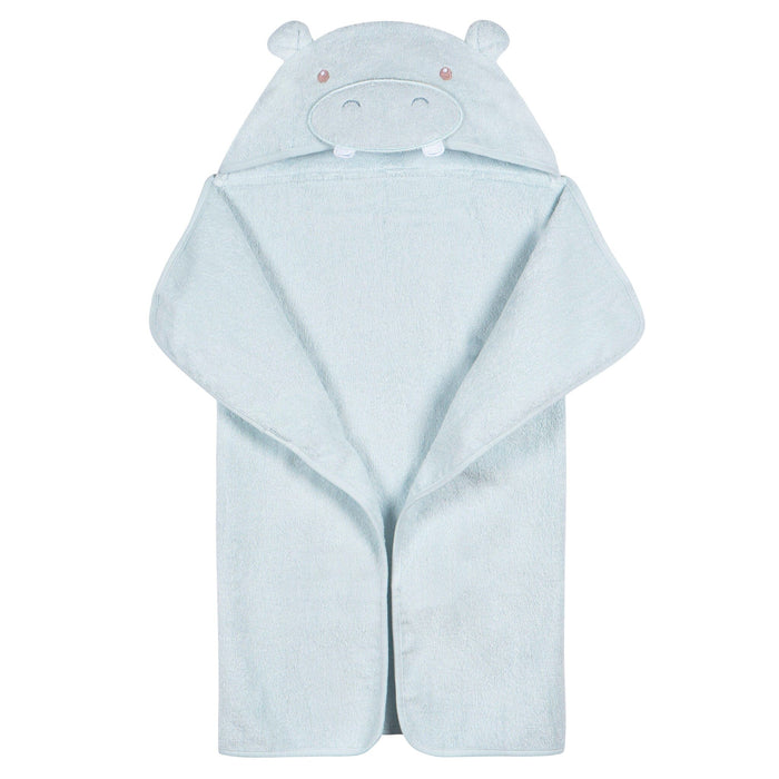 Baby Boys Blue Hippo Character Towel Bath Gerber®