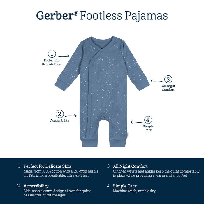 Baby Boys Blue Footless Pajamas Sleepwear Gerber®