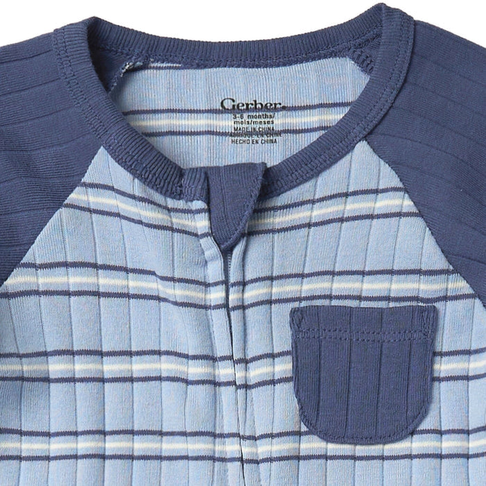 Baby Boys Blue Stripe Romper rompers Gerber®