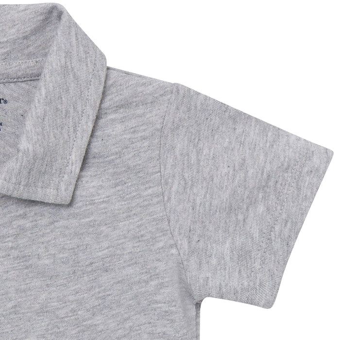 Baby Boys Gray Heather Polo Bodysuit Onesies Bodysuits Gerber®