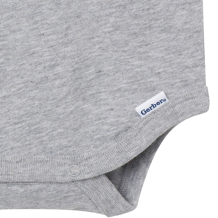 Baby Boys Gray Heather Polo Bodysuit Onesies Bodysuits Gerber®