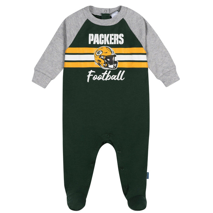 Baby Boys Green Bay Packers Footed Pajamas Sleepwear NFL
