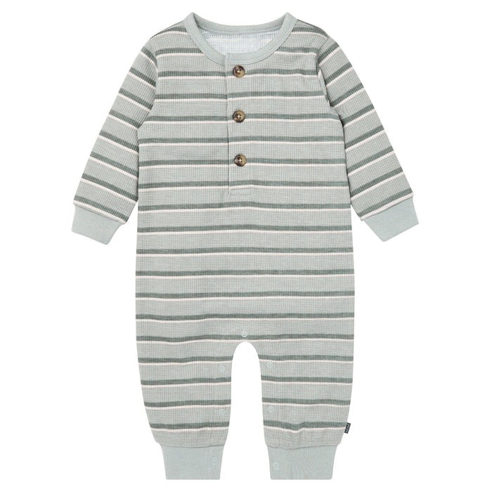 Baby Boys Green Stripes Long Leg Slouch Romper Rompers Gerber®