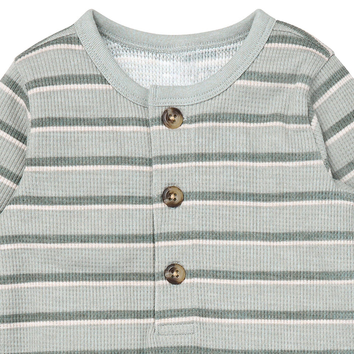 Baby Boys Green Stripes Long Leg Slouch Romper Rompers Gerber®